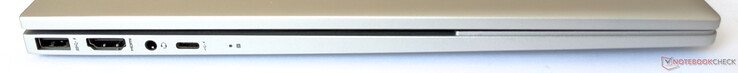 Lado izquierdo: 1x USB-A 3.1 Gen1, HDMI, puerto combinado de audio, 1x USB-C (incl. DisplayPort)