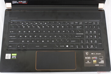 El diseño del teclado de las Series de Acero no ha cambiado desde los viejos tiempos de la GS73.