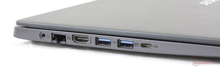Izquierda: Adaptador de CA, Gigabit RJ-45, HDMI, 2x USB 3.1 Gen. 1 Tipo-A, USB 3.1 Gen. 1 Tipo-C