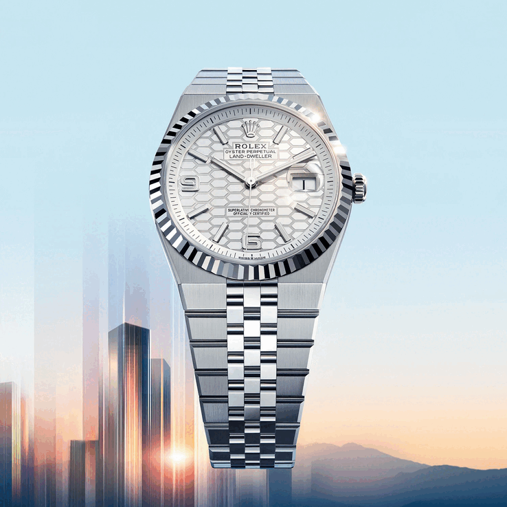 El Rolex Land-Dweller incorpora un nuevo brazalete de eslabones clásico de cinco piezas Flat Jubilee integrado (Fuente de la imagen: Rolex)