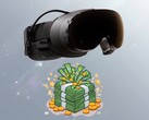 El logotipo de Valve Steam que se muestra encima de la pila de billetes