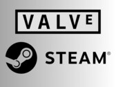 Logotipos de Valve y Steam (Fuente de la imagen: Valve Corporation, Dominio público, vía Wikimedia Commons, DemonDays64, modificación del archivo de Valve Corporation, Dominio público, vía Wikimedia Commons)