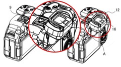 Canon ha revelado un diseño de EVF inclinable integrado en una reciente solicitud de patente en Japón. (Fuente de la imagen: Canon - editado)