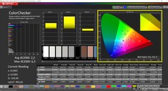 CalMAN ColorChecker (perfil: Predeterminado, espacio de color de destino: P3)