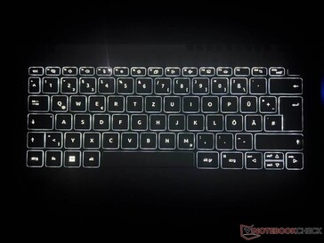 Iluminación del teclado bastante uniforme