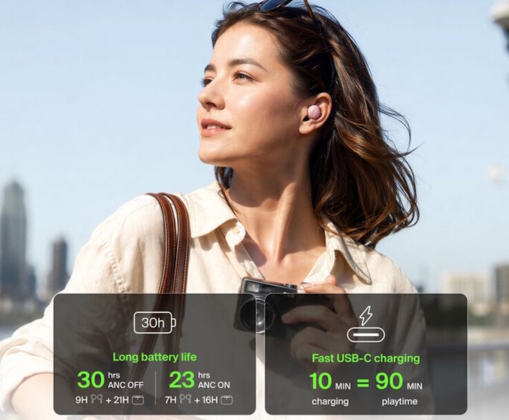 Los auriculares Belkin SoundForm Dot ANC ofrecen una autonomía de varios días gracias al estuche de carga.