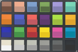 ColorChecker: La mitad inferior de cada área de color muestra el color de referencia.