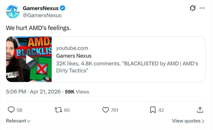Gamers Nexus afirma haber herido los sentimientos de AMD.