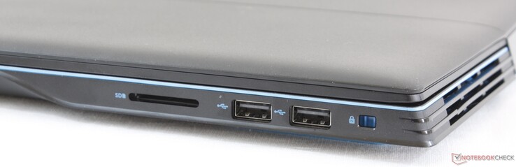 Derecha: Lector SD, 2x USB 2.0, Noble lock