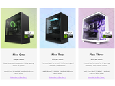 Una captura de pantalla del programa de suscripción de alquiler de PC Flex de NZXT, en la que se destacan los diferentes niveles disponibles para los consumidores