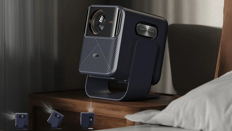 El nuevo proyector Wanbo 2025 Mozart 1 Pro cuenta con un soporte cardán opcional, que se vende por separado. (Fuente de la imagen: Wanbo)