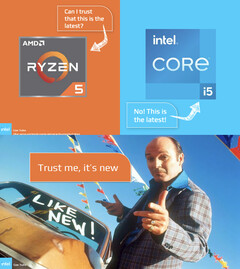 Intel ha comparado a AMD con vendedores de coches usados y aceite de serpiente en su nueva campaña publicitaria. (Fuente de la imagen: Intel)