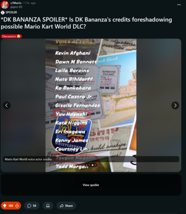 Créditos de Mario Kart World (Fuente de la imagen: captura de pantalla, Mario subreddit)