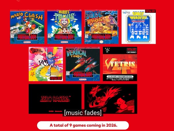 Otros juegos de Virtual Boy que saldrán a la venta en 2026. (Fuente de la imagen: Nintendo)