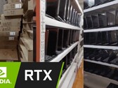 Cientos de portátiles de juego Hasee con GPUs de la serie Nvidia GeForce RTX 30 han sido utilizados en granjas de minería. (Fuente de la imagen: Godfish BTCer/Nvidia - editado)