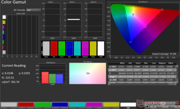 gama de colores sRGB 2D: 98% de cobertura