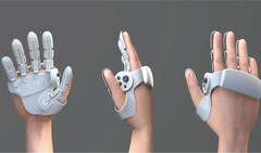 El prototipo de guante cubre parcialmente la mano, centrándose en la superficie de la punta de los dedos (Imagen cortesía de Sharp)