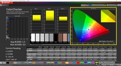 CalMAN ColorChecker (perfil: Predeterminado, espacio de color de destino: P3)