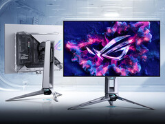 El Asus ROG Swift OLED PG27AQWP-W adopta un diseño semitranslúcido, a diferencia de muchos monitores equivalentes. (Fuente de la imagen: Asus)