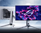 El Asus ROG Swift OLED PG27AQWP-W adopta un diseño semitranslúcido, a diferencia de muchos monitores equivalentes. (Fuente de la imagen: Asus)