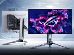 El Asus ROG Swift OLED PG27AQWP-W adopta un diseño semitranslúcido, a diferencia de muchos monitores equivalentes. (Fuente de la imagen: Asus)