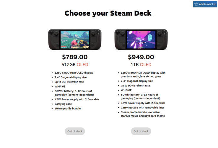 Las dos OLED Steam Deck ya están agotadas.