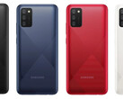 El Galaxy A02s en todos sus colores conocidos. (Fuente: Samsung)