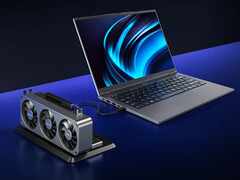 El Lecoo Pro 14 Core Edition cuenta con un procesador Intel Core Ultra 5 135H. En la imagen: el portátil con una configuración de eGPU.