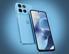 El Moto G17 está disponible en tres colores, incluido el azul claro.