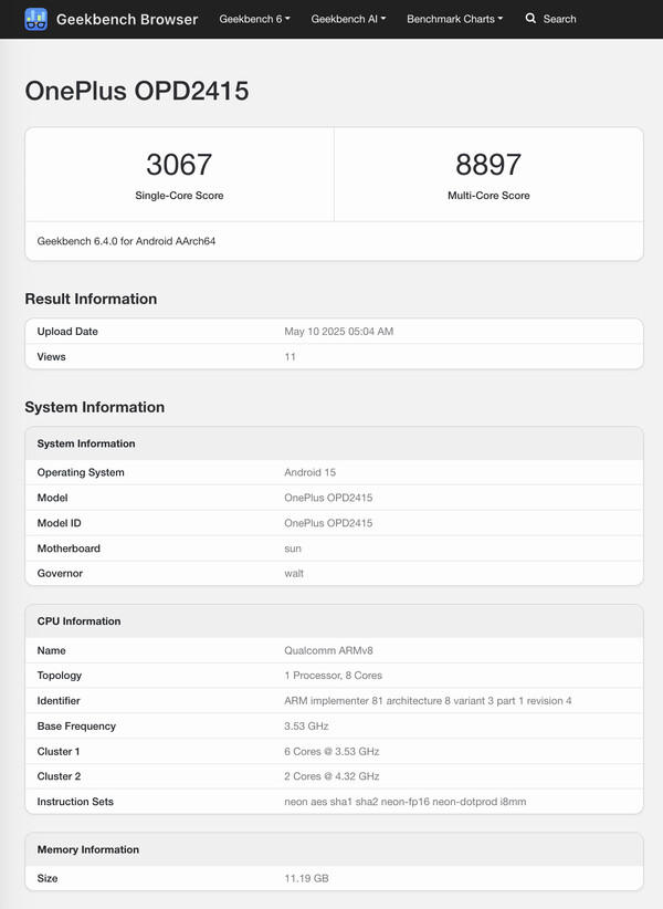 (Fuente de la imagen: Geekbench)