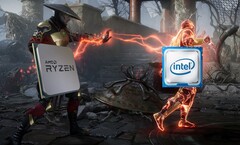 AMD ha arrebatado a Intel una mayor cuota de uso de procesadores. (Fuente de la imagen: AMD/Intel/Warner Bros. - editado)
