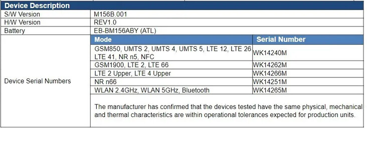 La batería del Galaxy M15 5G...(Fuente: FCC)