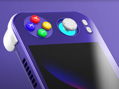 El Anbernic RG476H en su opción de color inspirada en Gamecube. (Fuente de la imagen: Anbernic)