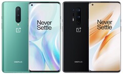 El OnePlus 8 y el OnePlus 8 Pro tienen una ubicación en el lado izquierdo para el orificio de perforación de la cámara de fotos. (Fuente de la imagen: OnePlus - editado)