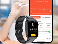 El smartwatch E500 aparece con sensores de glucosa en sangre y temperatura corporal. (Fuente de la imagen: AliExpress)