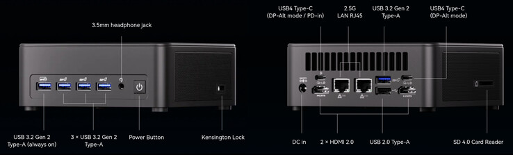Los puertos externos del Geekom IT13 Max (Fuente: Geekom)