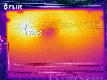 Calor en la parte inferior (bajo carga)