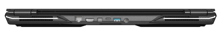 Atrás: RJ45 LAN, HDMI 2.0, Mini DisplayPort 1.4, USB Tipo-C 3.1 Gen2 (DisplayPort), USB Tipo-A 3.0, adaptador AC