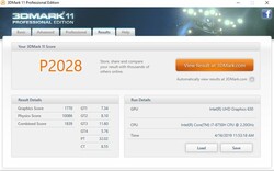 3DMark 11 resultados después de una prueba de esfuerzo