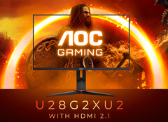 El AOC Gaming U28G2XU2 tiene un panel de 28 pulgadas con una tasa de refresco de 144 Hz. (Fuente de la imagen: AOC)