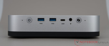 Minisforum AI X1 Pro - Conexiones en el panel frontal