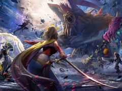  Arte clave de Dissidia Duellum Final Fantasy en el que aparecen varios personajes de Final Fantasy.