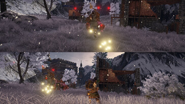 Una imagen que muestra una pantalla dividida en Outward Definitive Edition.