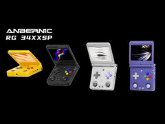 Anbernic ofrecerá la RG34XX SP en cuatro opciones de color, ninguna de ellas con acabados translúcidos. (Fuente de la imagen: Anbernic)
