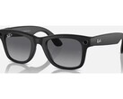 Gafas Ray-Ban Meta Gen 2 negras, vistas de frente sobre un fondo blanco; cámara y LED de captura en las esquinas delanteras