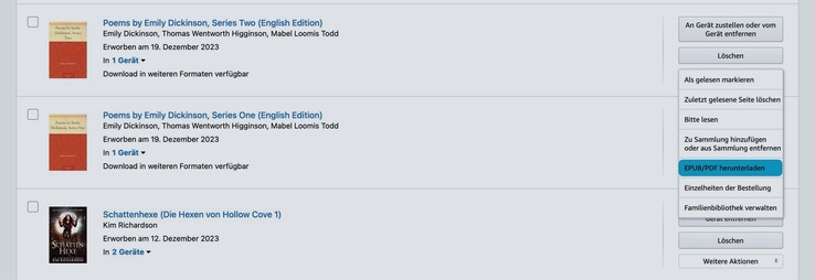Amazon permite ahora la descarga sin DRM de libros seleccionados como archivos PDF o ePub.