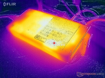 El adaptador de CA puede alcanzar más de 46 C cuando se utilizan cargas exigentes durante más de una hora