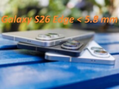 Según se informa, el Galaxy S26 Edge es un 5% más delgado que el Galaxy S25 Edge que aparece en la imagen. (Fuente de la imagen: Notebookcheck, editado)