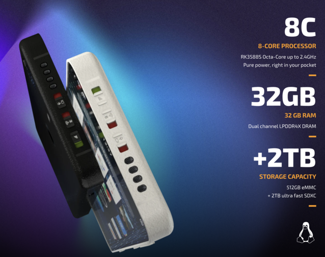 El NEXX viene con interruptores de hardware para radios y puertos USB, pero es poco probable que la CPU compita con los smartphones modernos (ImageSource: Liberux)
