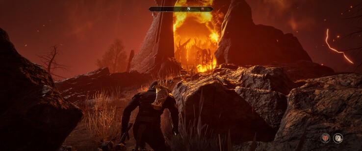 La perspectiva en tercera persona puede usarse ahora sin restricciones: aquí, una puerta de Oblivion aguarda. (Fuente de la imagen: The Elder Scrolls IV: Oblivion Remastered)